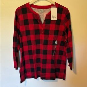 Kim Rogers Red and Black Plaid Top